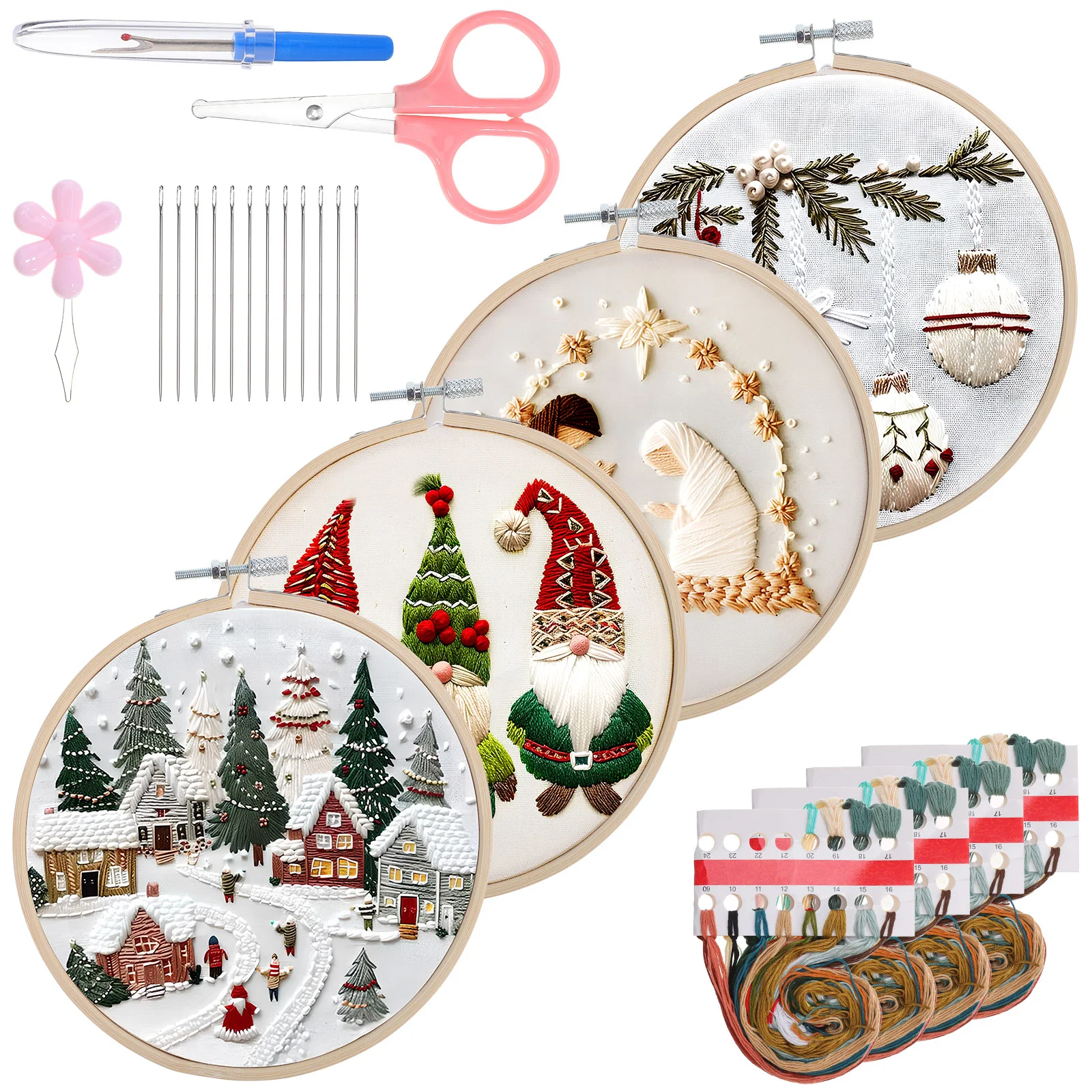 

Set Christmas Kit Embroidery Child Cross Stitch Kits for Beginners Cotton Linen Kids