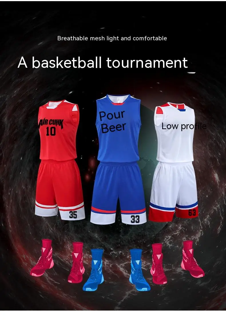 Basketball Uniform Suit for Men, Training Clothes, Game Jersey, Children and Adult, 2023