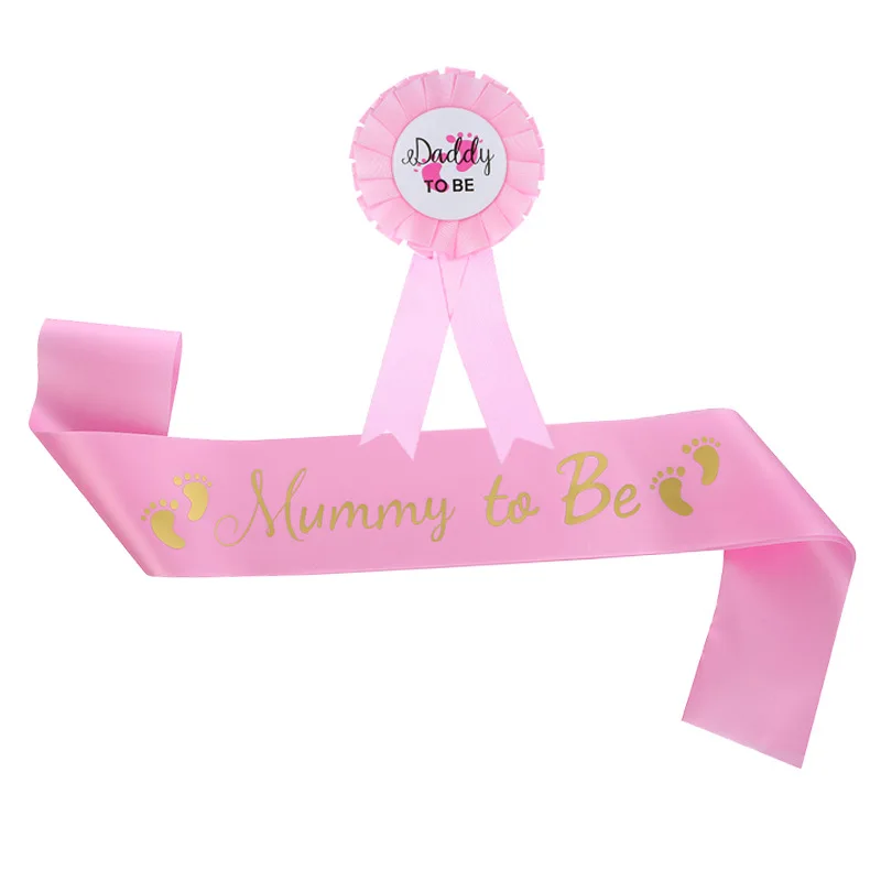 Gender Disclosure Party Expectant Mom Mummy To Be Ribbon Etiquette Ribbon Daddy To Be Badge Chest Flower Set