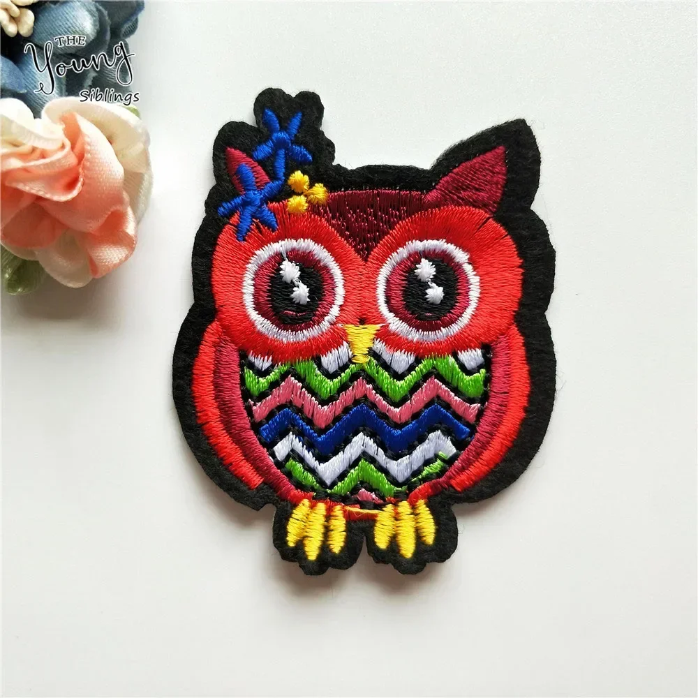 1PCS Mix Embroidery Patches for Clothing Iron on Clothes Bag Appliques Owl Letter National flag Badge Stripes Clothes Stickers