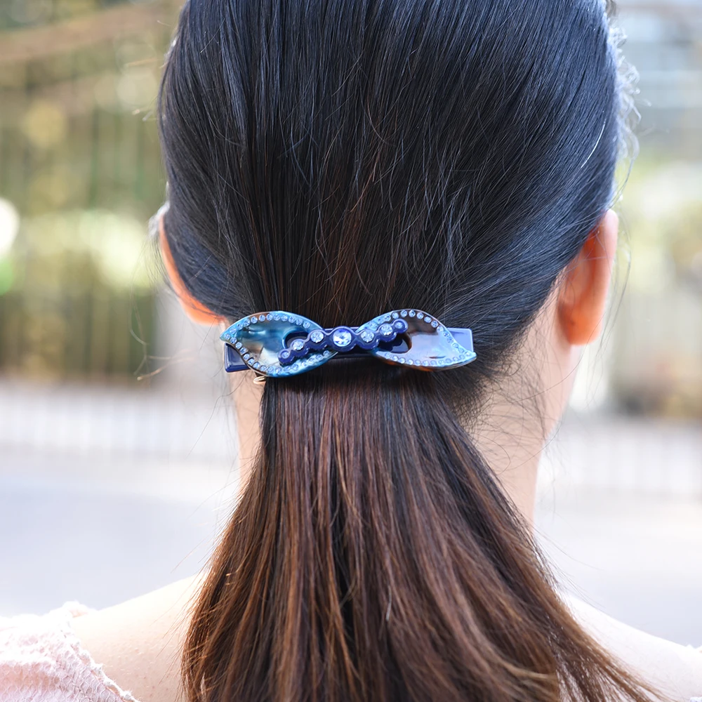 Women Headwear Girls Hairwear Rhinestone Hair Clip Bow Vintage Hair Barrette Cute Hair Accessories For Women