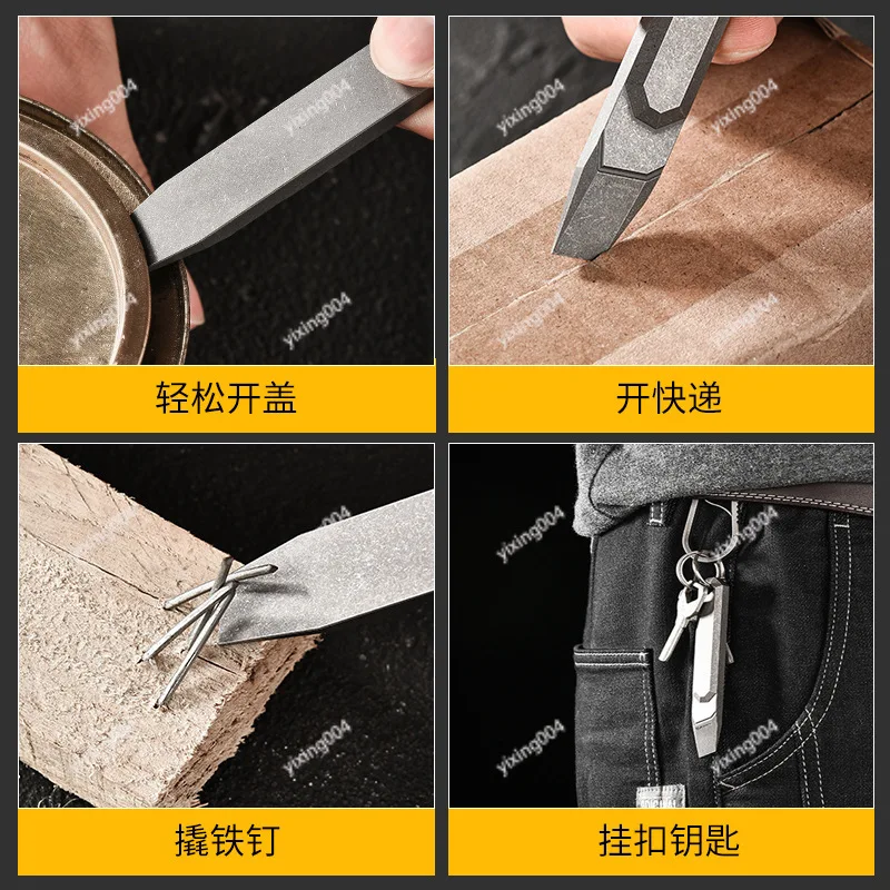 Portable Titanium Alloy Multi-tool, Crowbar Screwdriver Bottle Opener for Camping Emergency Use