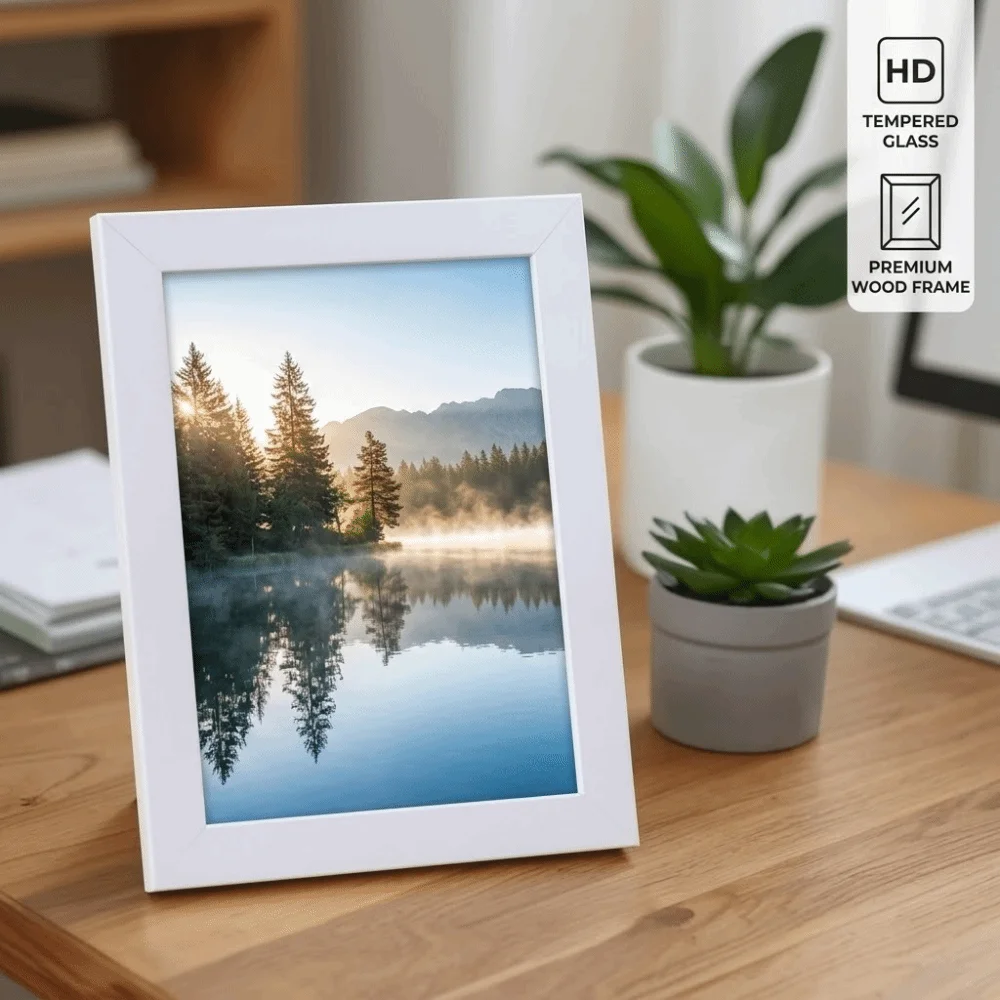 New 5/7/8 Inch Wooden Photo Frame Shadow Box Wall Decor Picture Display Frame Desktop Ornament Desktop Display