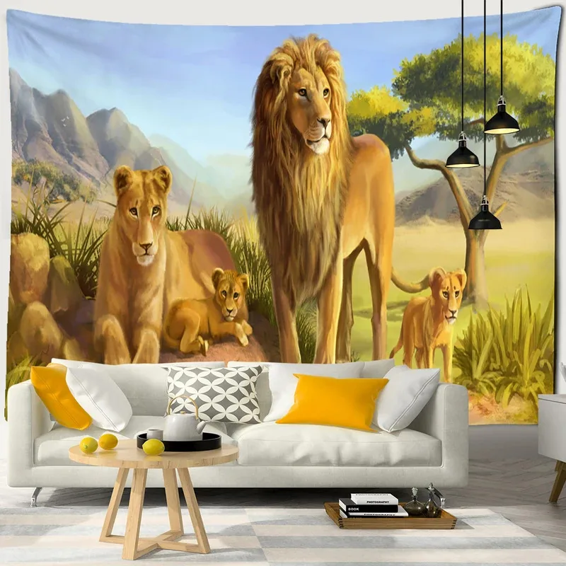 

JKJ20Ferocious Tiger Tapestry Wall Hanging Hippie Tapiz Boho Style Psychedelic Art Dormitory Wall Background Decor Cloth4Dn^