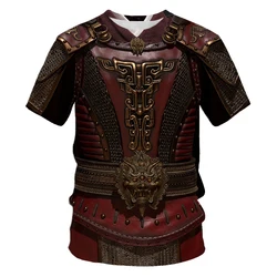 Summer Medieval Armor T-Shirts Knight 3D Printed Streetwear Men Women Fashion Oversized T Shirt Cosplay Kids Tees Tops Clothing