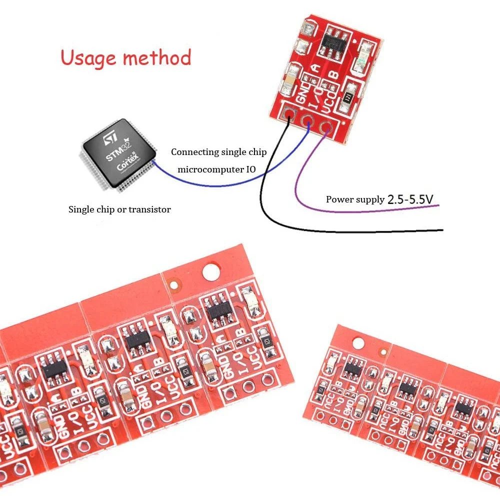 ABZV-100Pcs TTP223 Touch Key Switch Module Touching Button Capacitor Type Single Channel Self Locking Touch Switch Sensor