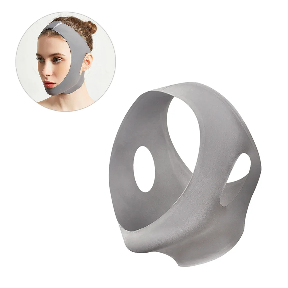Gezichtsliftriem Dun gezichtsmasker V-vorm Kinverband Dames Verstelbare riem Grijs Huidvriendelijk Comfortabel Duurzaam