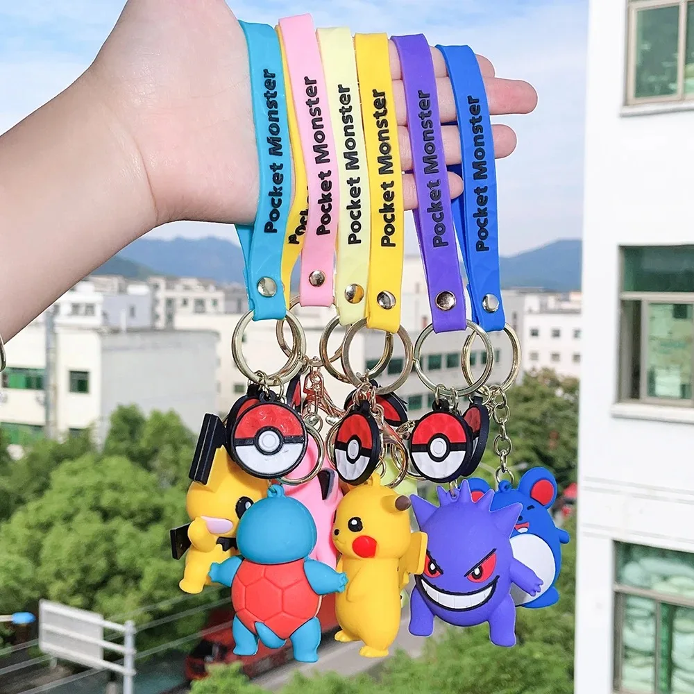 Pokemon figura de ação pikachu charmander snorlax squirtle anime pokemon moda chaveiro saco pingente presentes aniversário