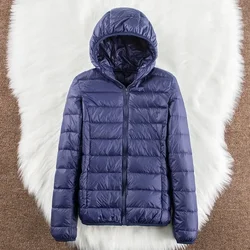 Autumn Winter Down Jacket For Women 2023 Hooded Windproof Keep Warm Ultra Light Puffer Jackets Portable 90% White Duck Down Coat