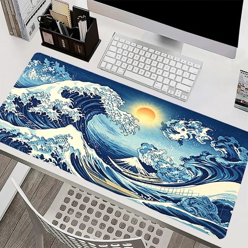 Giant Wave Mouse Pads Large PC Computer Desk Mat Durable Anti-Fray Gaming Mousepads Anime Keyboard Gamer Accessories Table Pad