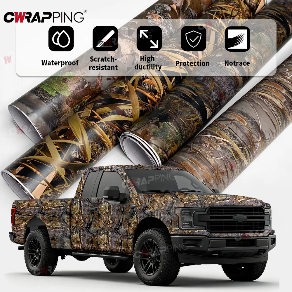 Film Wrapping Vinyl Waterproof Motorcycle Adhesive Vinyl Wrap Car Cover Leaves Grass Texture Car Tuning Accessories Sticker Foil