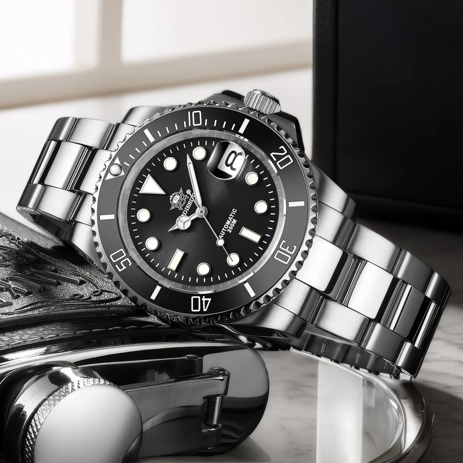 ADDIESDIVE Men Automation Watch Sapphire Glass BGW9 Super Luminous Analog Watches Waterproof 20Bar Men's Diving Watch AD2503