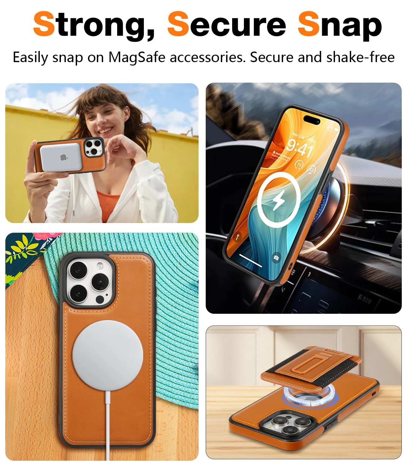 Detachable Wallet Card Slot Magnetic Leather Case For iPhone 16 15 14 Plus 13 Pro Max Shockproof Holder Hollow Logo Back Cover