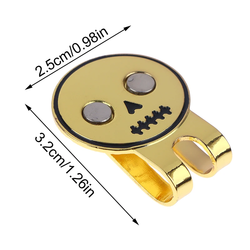 1Pc Ball Marker Magnetic Golf Ball Marker Golf Ball Mark Skull Design Magnetic Hat Clip Lovely Golf Hat Clip Gift For Golfers