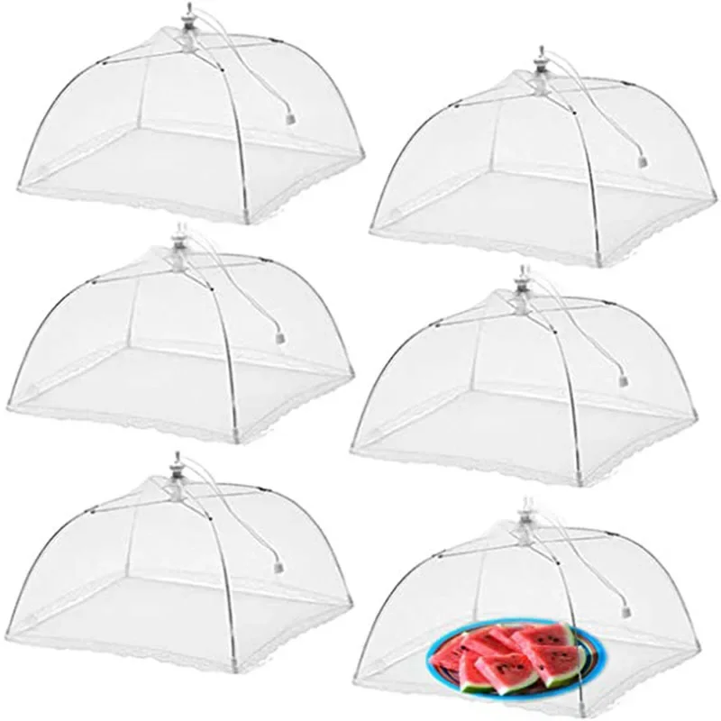 Folding Food Mesh Cover Tent Home Dining Table Kitchen Counter Meal Vegetable Fruit Umbrella Breathable Insect-proof Food Cover