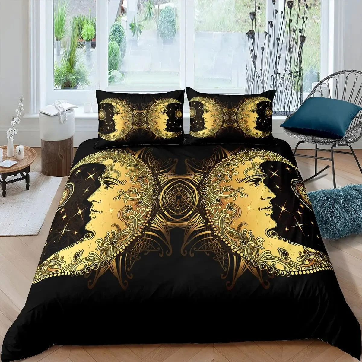 2/3pcs Bedding Sets Soft Comfortable Mysterious Star Divination Theme Duvet Cover Pillowcase Hotel Bedroom Components Gift