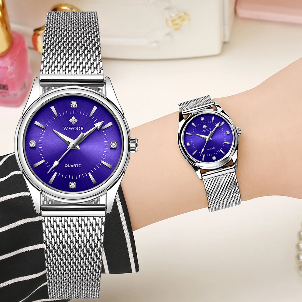 WWOOR Luxury Ladies Watch Elegant Simple Waterproof Women’s Quartz Wristwatch Stainless Steel Women Bracelet Watches Reloj mujer