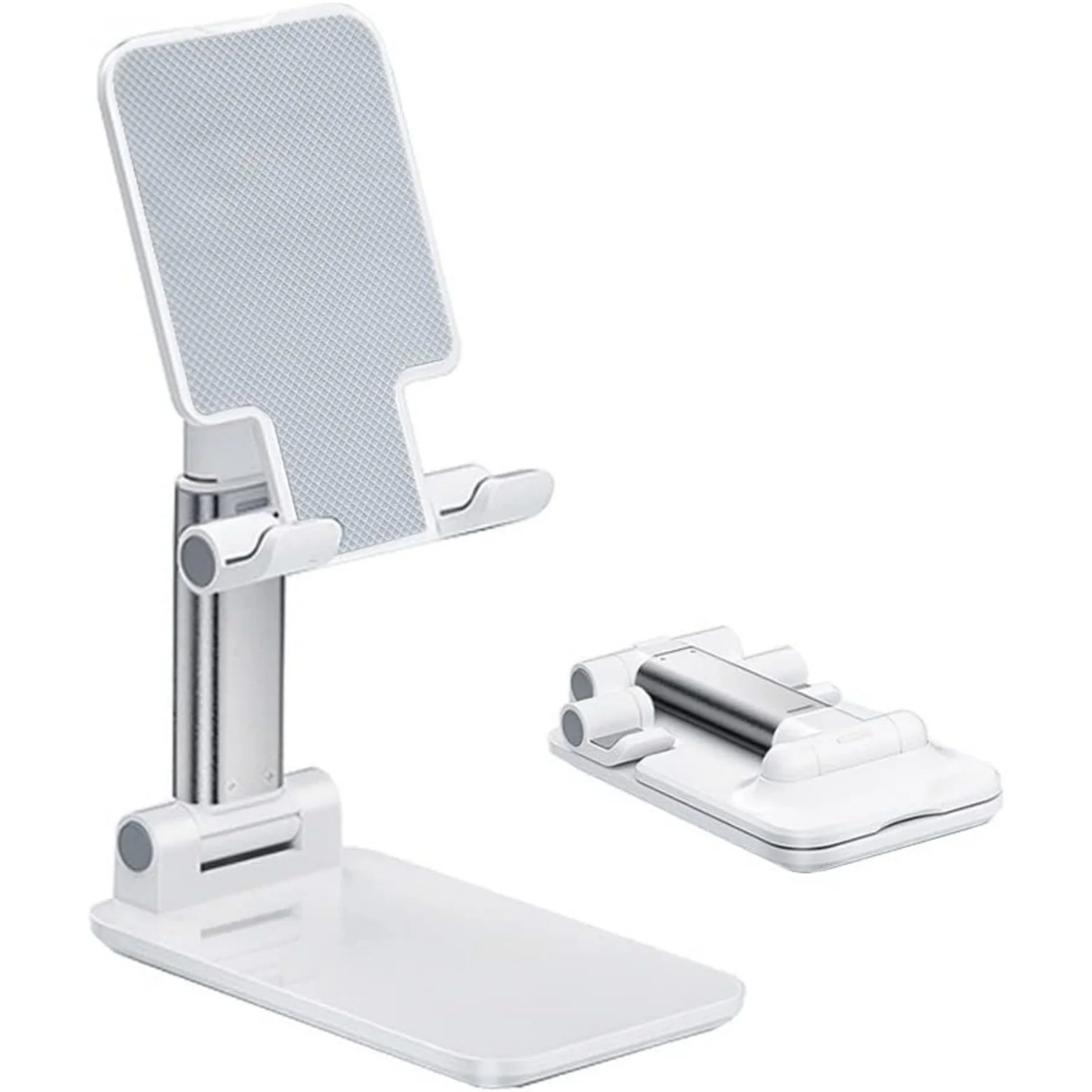 

Anti-Slip White Phone Stand - Foldable Adjustable Desktop Holder for All Smartphones & Tablets, Stable & Portable