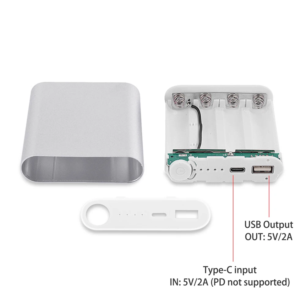 4*18650 Power Bank Battery Box Free Soldering Diy Kit for Mobile Phone Charger Shell Case Battery Storage Box Holder 4 Slot