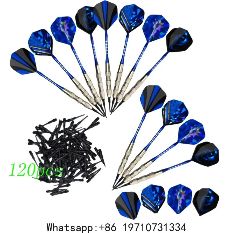 12pcs 18G Soft Tip Darts with Aluminum Shafts - Includes 120 Extra Tips & 4 Flight Protectors Complete Electronic Dartboard Set