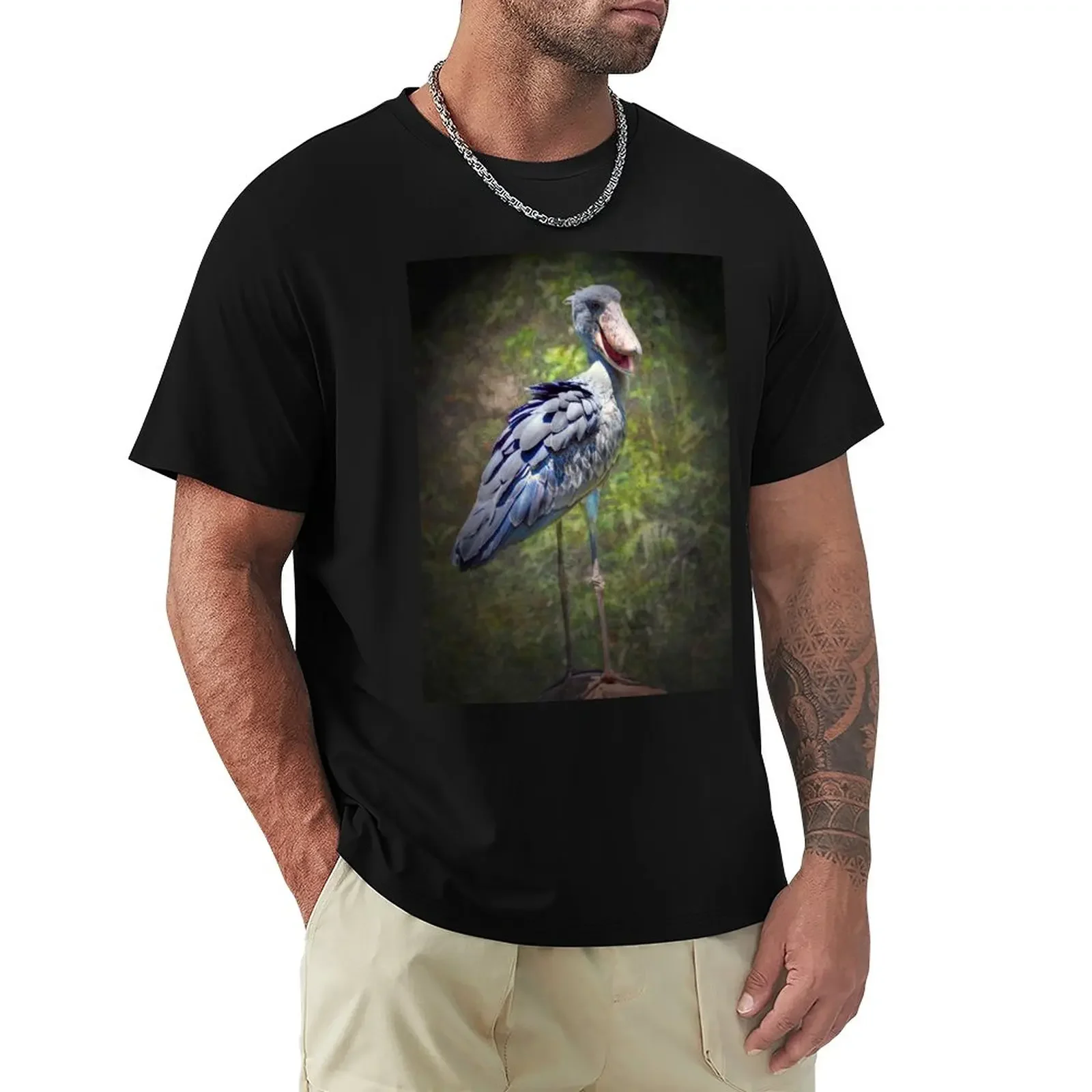 Shoebill Stork T-Shirt Short sleeve tee vintage clothes mens white t shirts