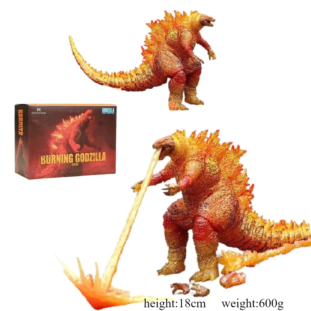 SHM Red Lotus Godzilla 2019 Movie Dinosaur Nuclear Monster Double Exhalation Breath Movable Figurine Model Drop Resistant Toys