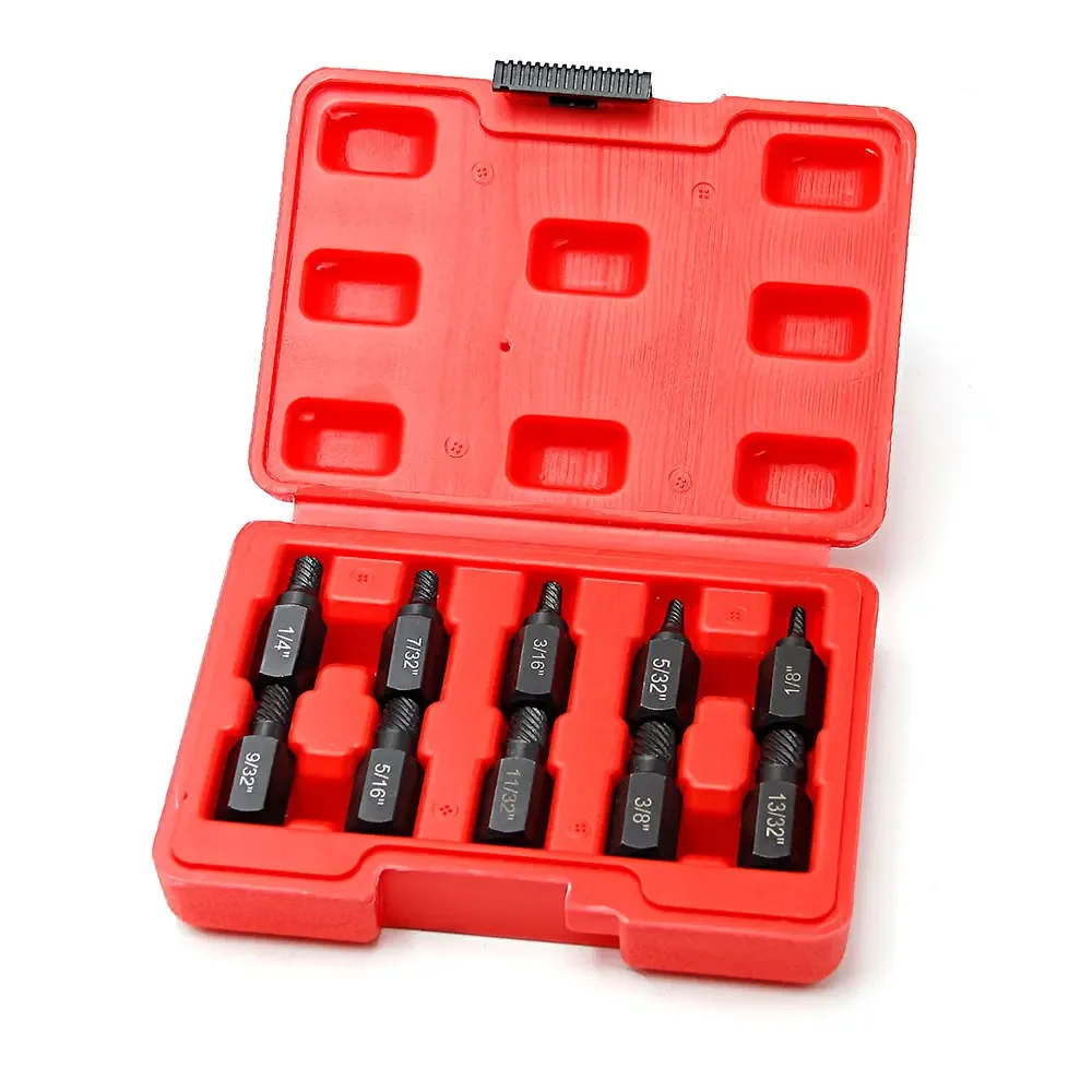 

10pcs multi key imperial broken head screw extractor 1/8 "-13/32" Broken Head Screw Nut Extractor damaged screw removal tool set