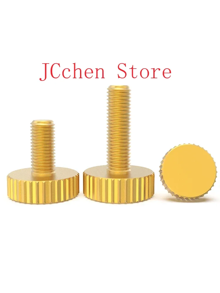 M3 M4 M5 X 4-25mm Length Brass Wide knurling Cup Flat Head Hand Screw Bolt