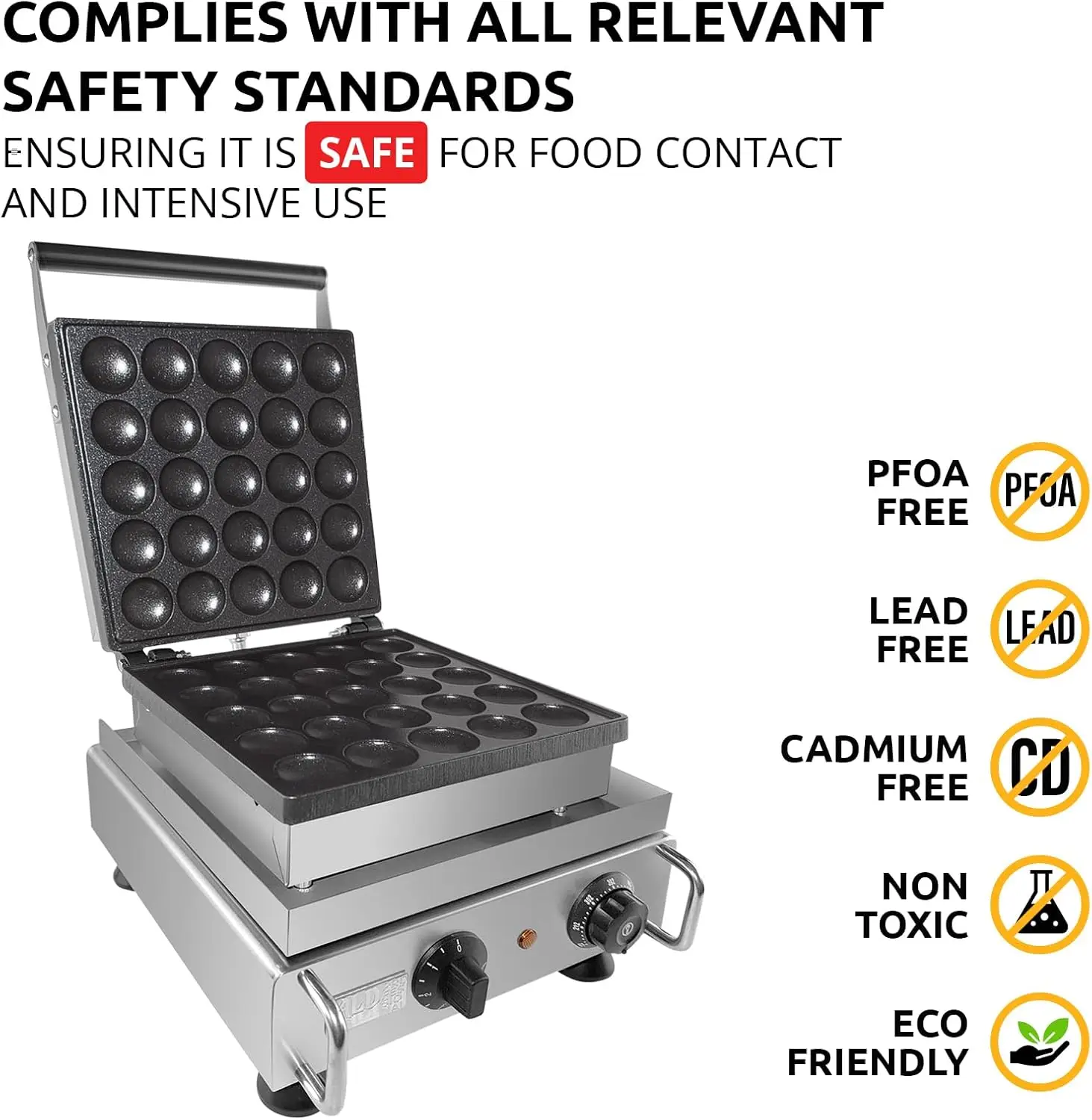 Мини-голландская блинница Poffertjes Making Machine из нержавеющей стали с антипригарным покрытием 110 В (25 шт.)