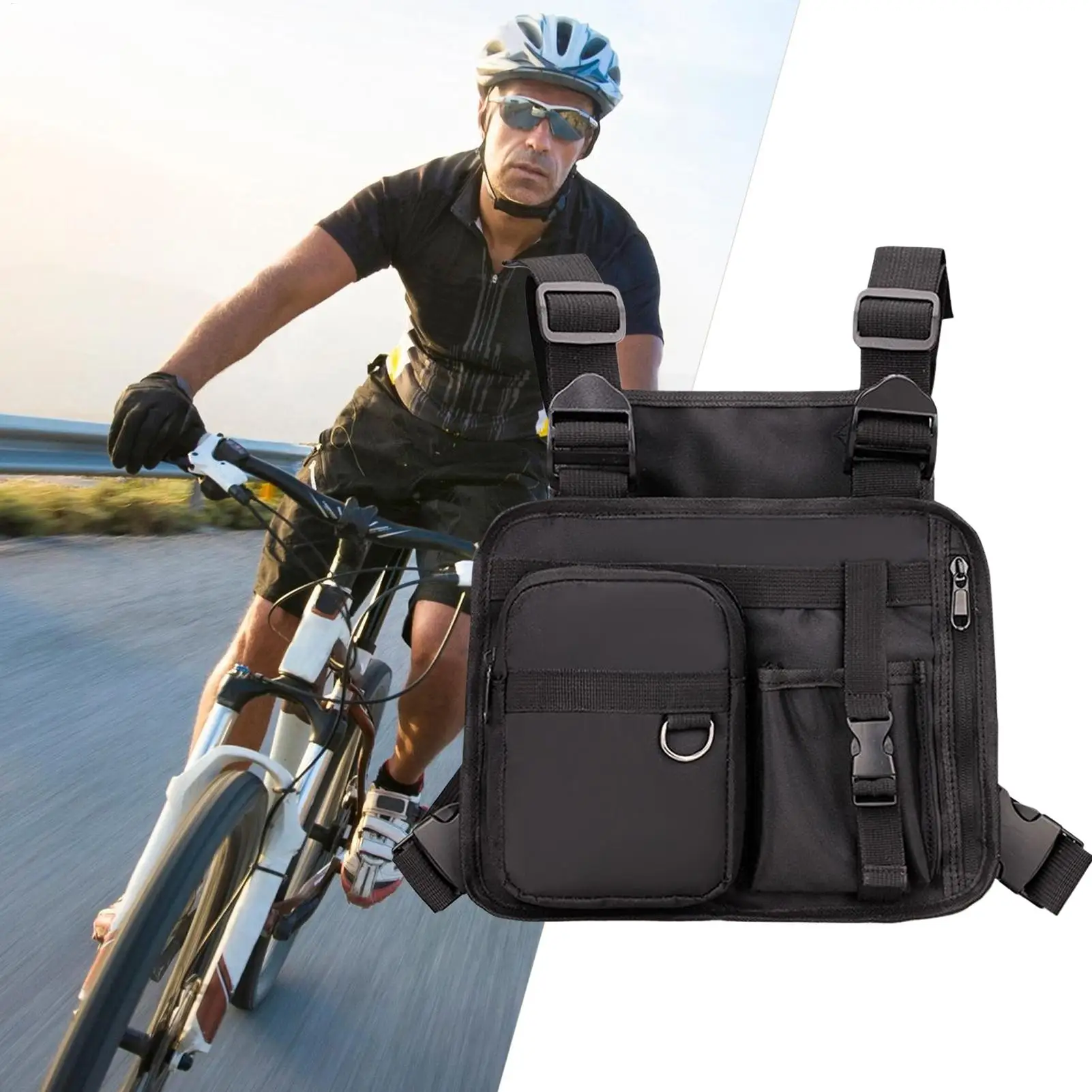 Mens Chest Bag Chest Bag Running Vest Backpack Phone Holder Vest Pouch For Jogging Walking Women Workout Fishing Cycling Hunting