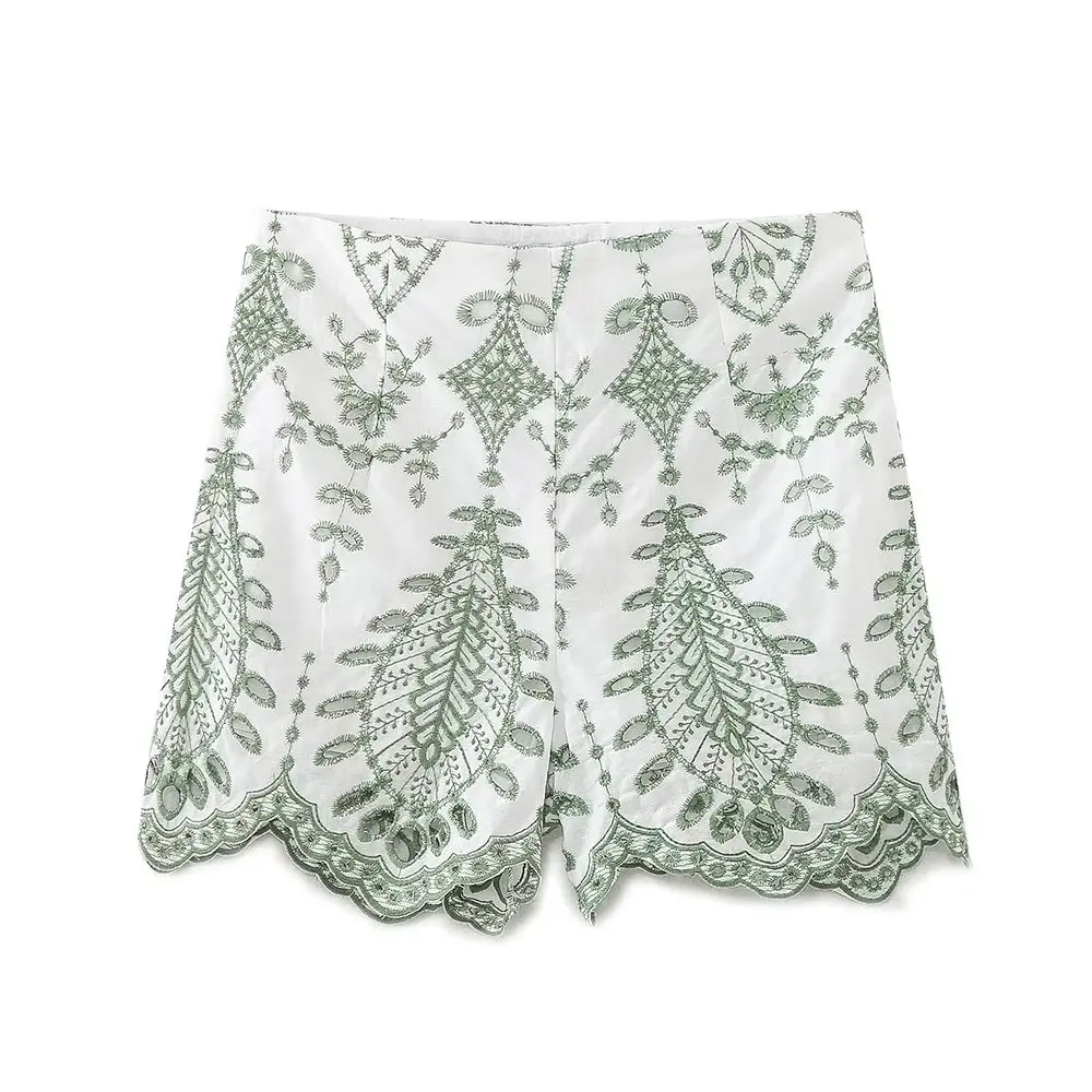 Dave & Di marocchino francese etnico Vintage Bermuda ricamo signore a vita alta sciolto Harem Shorts donna