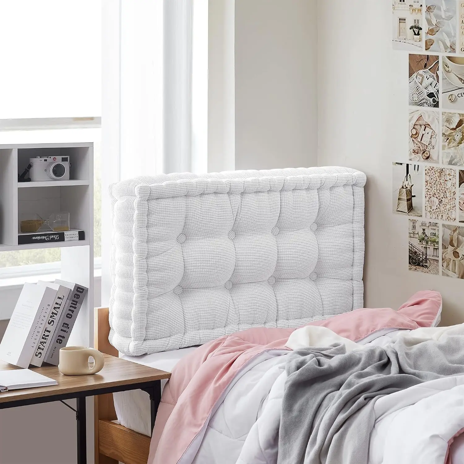 Ultra Thick Tufted Twin/Twin XL Headboard for College Dorm or Bedroom – Plush Cushioned Style with Classic Look and Versatile Placement Options