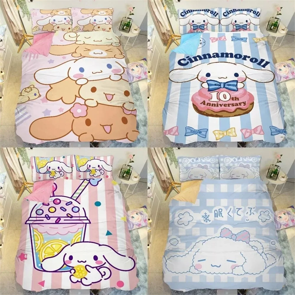 

Cartoon Cute Children Duvet Cover Cinnamoroll Kawaii Dog Bedding Set Pillowcase Set for Twin Queen King for Bedroom Decoration