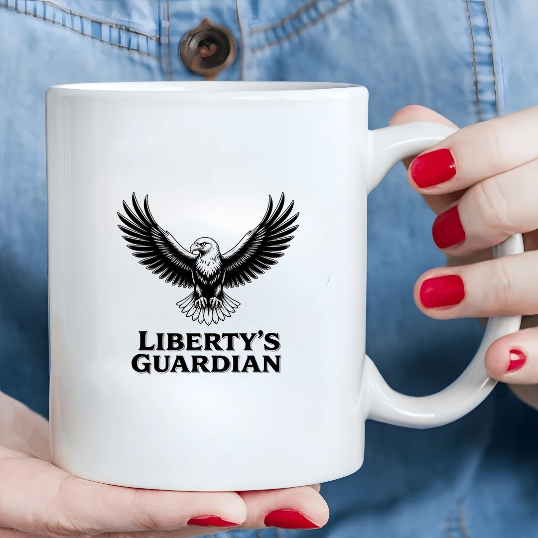 

11oz Cup + Freedom Guardian Eagle Design + Kids Cold & Hot Beverage Cup - Perfect Christmas Gift for Family & Office