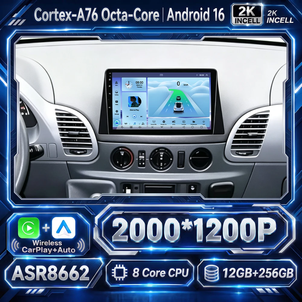 Cortex-A76 Octa-Core Android 16 Car For Mercedes Benz Sprinter 2000 2001 2002 2003 2004 - 2007 Navigation Wireless Carplay 2Din