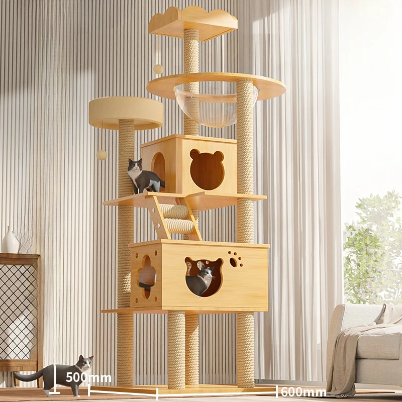 Luxury Wood Cat Scrapers Tree Tower Board Play Shelf Accessories Cat Scrapers Toys Nest Drapak Dla Kota Cat Supplies MR50CS