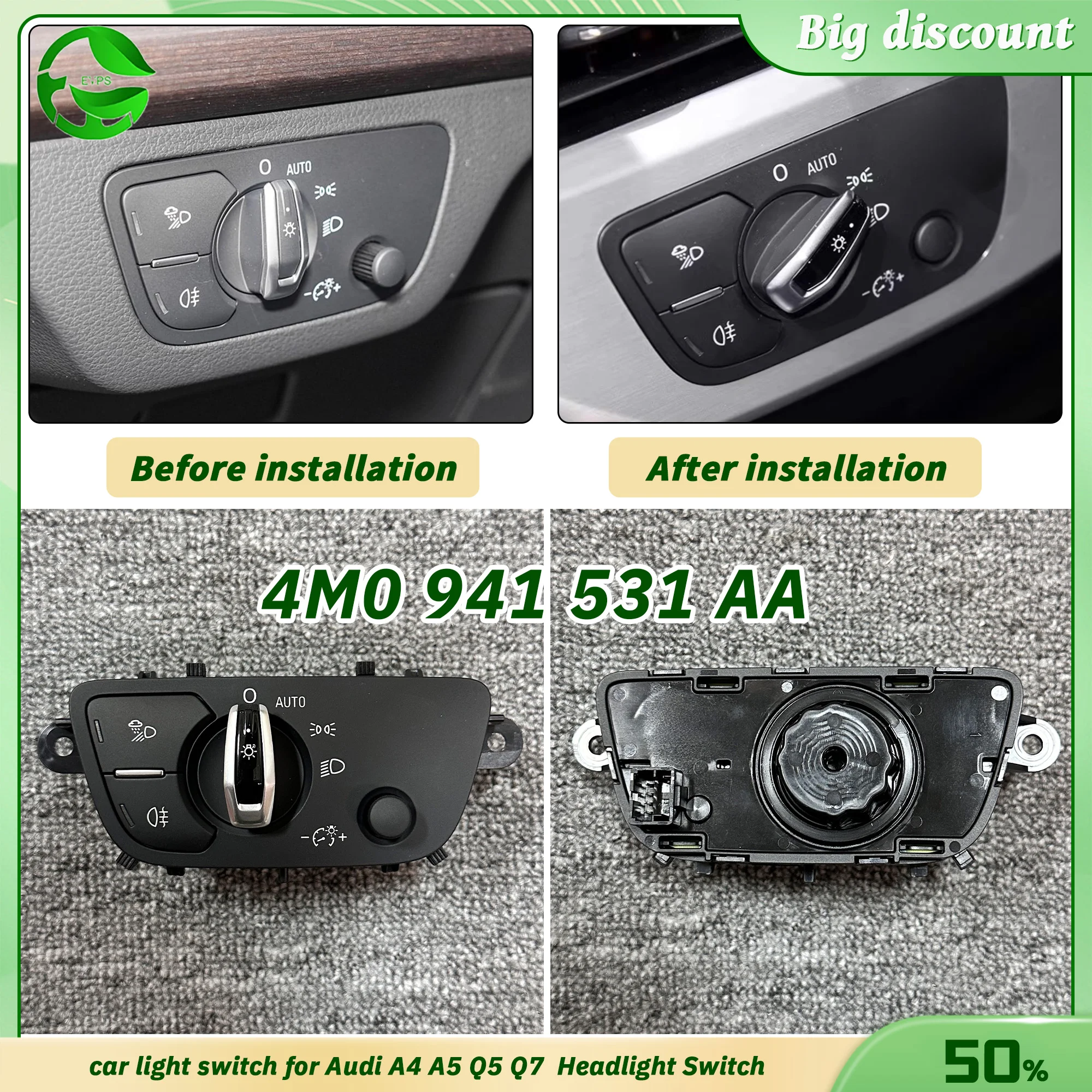 

For the Audi A4 A5 Q5 Q7 headlight switch 531AA 4M0 941 531AA