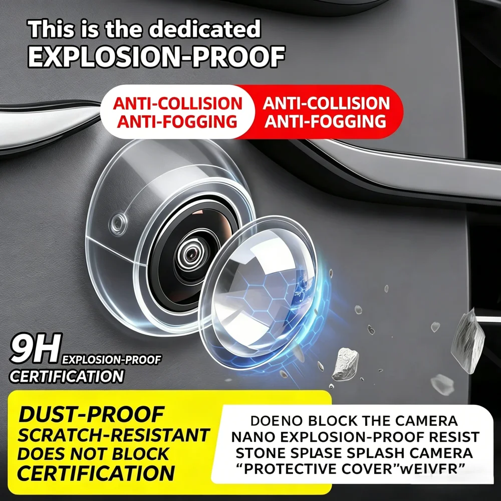 2PCS Car Camera Protective Cover Front Bumper Camera Anti-Scratch Shield Lens Guard PC Protective Cover Kits car gadgets