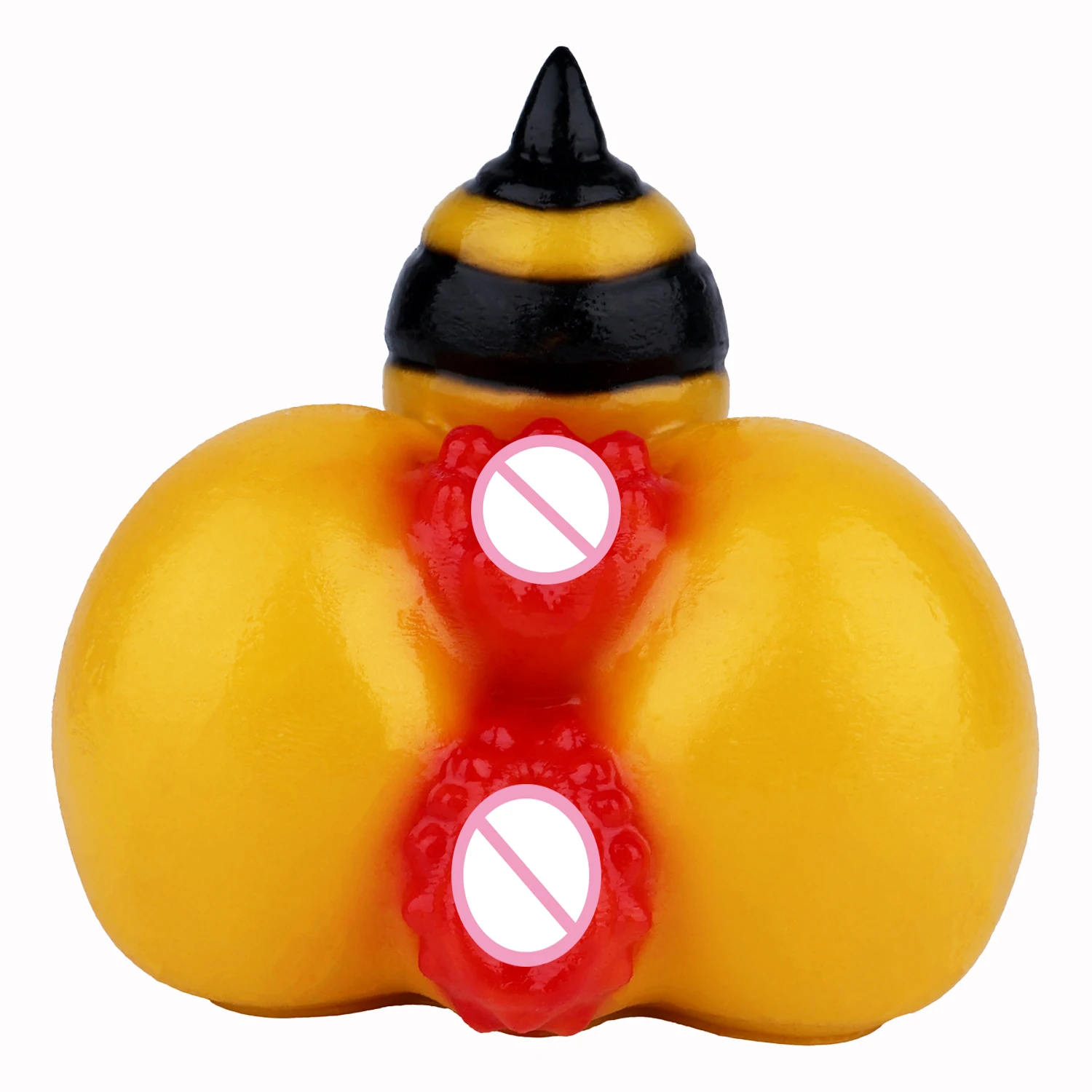 Bee Big Butt Body-safe Liquid Silicone Male Stroker Daul Channel Penis Stimulation Onahole Reusable Male Private Intimate Toy