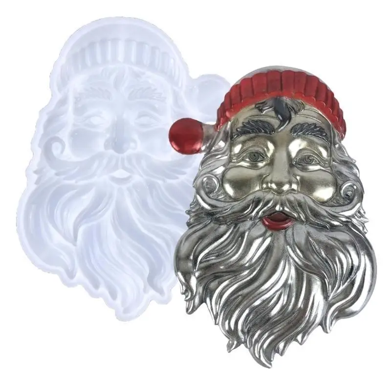 P9FE Wandbehang Formen Weihnachtsmann Glocke Silikonform Stereo Epoxidharz Form für DIY Handwerk Weihnachten Heimdekoration – Detail 10