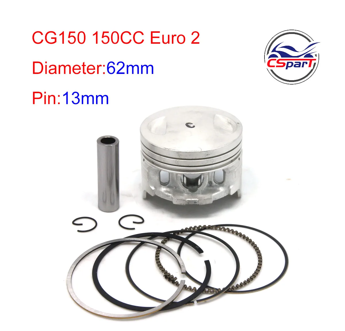 CG150  150C 62mm 13mm 0.8mm ring Piston Kit for Honda C 162FMJ Euro 2 Motorcycle Parts