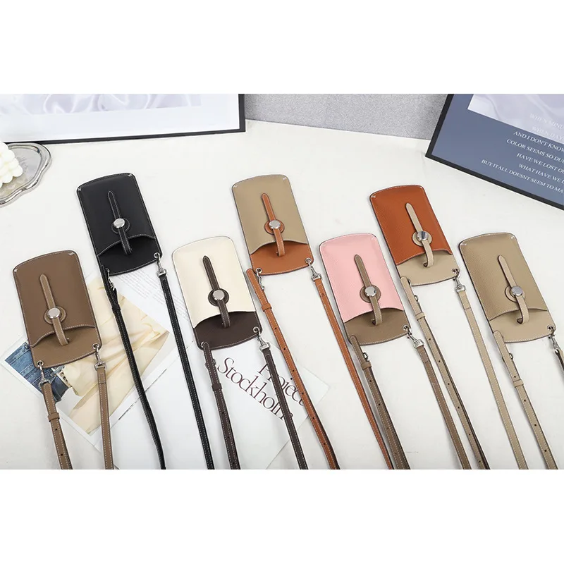

Leather Phone Crossbody Bag For Women Luxury Fashion Slim Mini Purses And Handbags Mobile Shoulder Wallet Messenger Bags