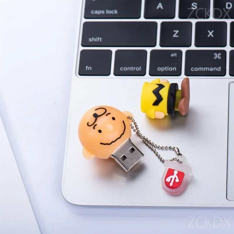 Cute Snoopy Charlie Brown USB Flash Disk Creative Anime Doll USB Drive 16GB 32GB 64GB 128GB Memory High Speed USB2.0 Pen Drive