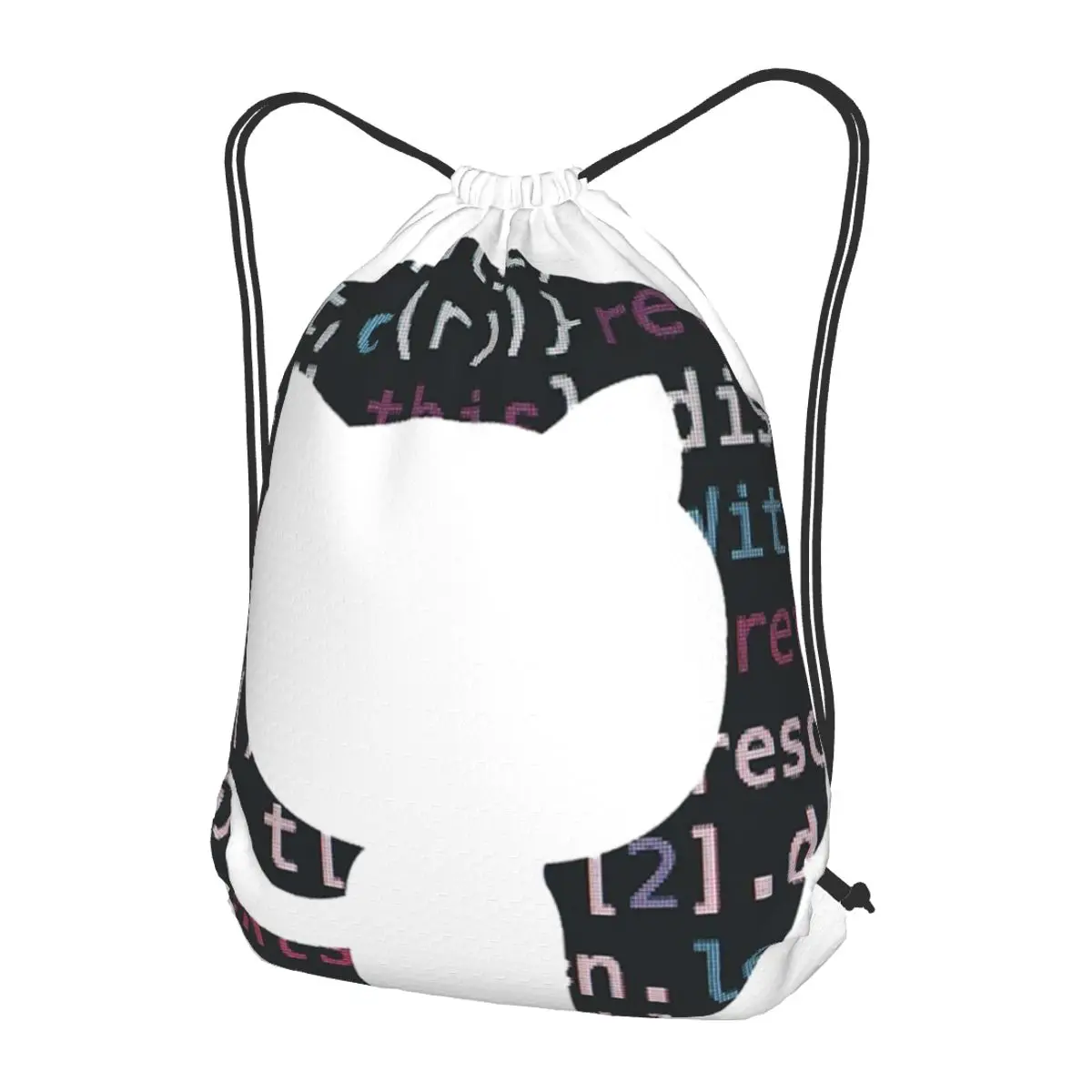 Github Code Logo Backpacks Fashion Drawstring Bags Sundries Bag Book Bags for Travel Students