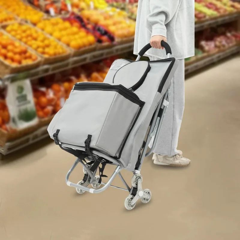 Mobile studio handcart, suitable for outdoor painting, portable folding art cart with storage bag, easel and seat