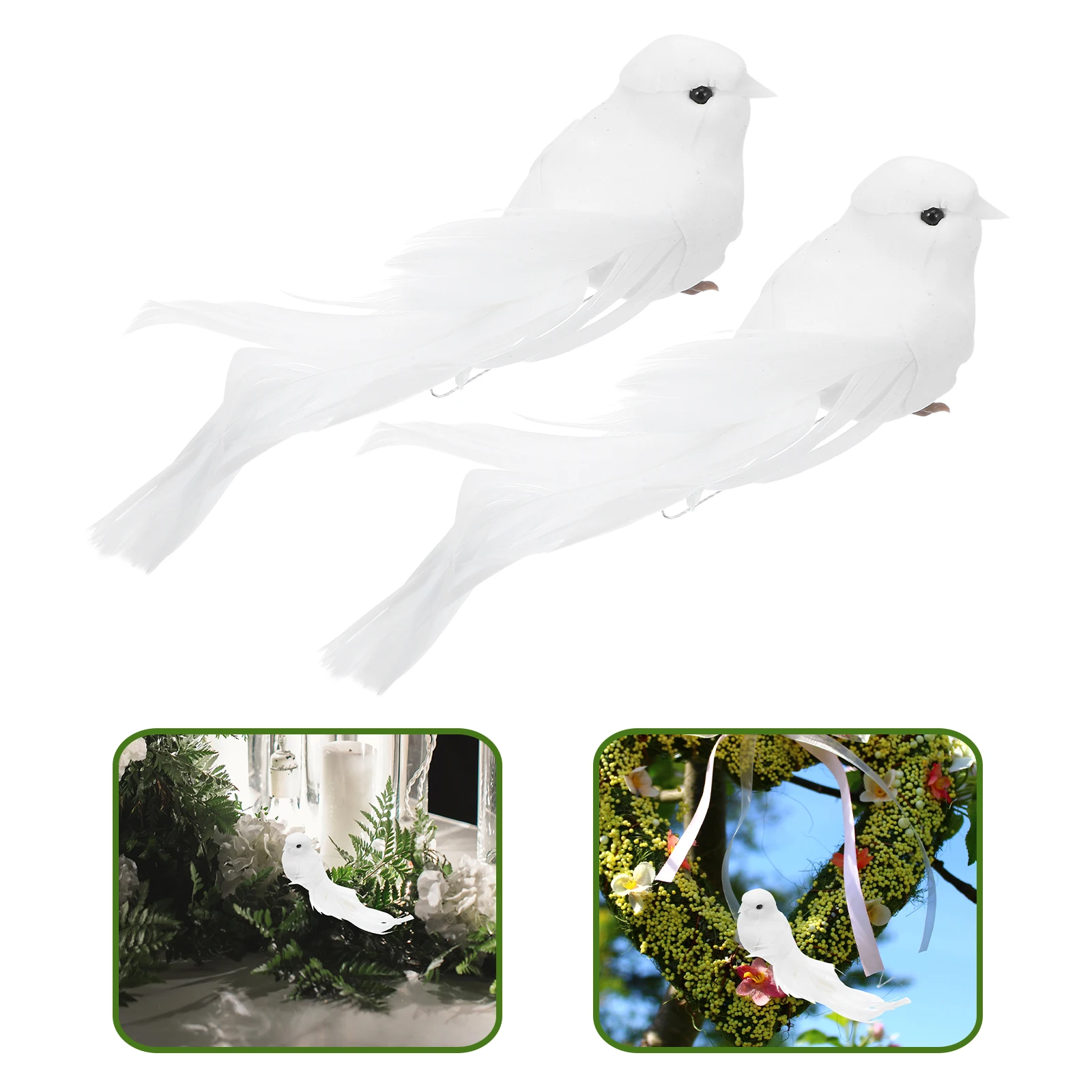 

6Pcs Lifelike Pigeon Ornaments Realistic Craft Birds for Wedding Themes Christmas Decor Home Wall Display Elegant Table