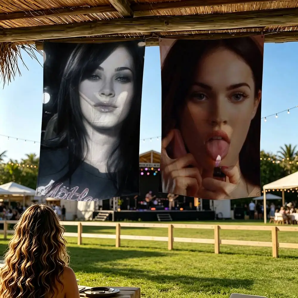 M-Megan Fox Flag Digital Printing Banner for Garage Wall Out Door Decoration