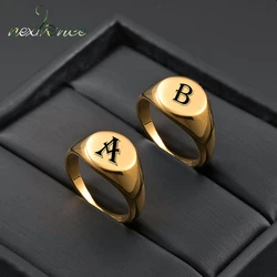 Nextvance Custom Rings Stainless steel Fashion Personalised Initial Engrave A to Z Ring For Women Family Birthday Jewelry Gift