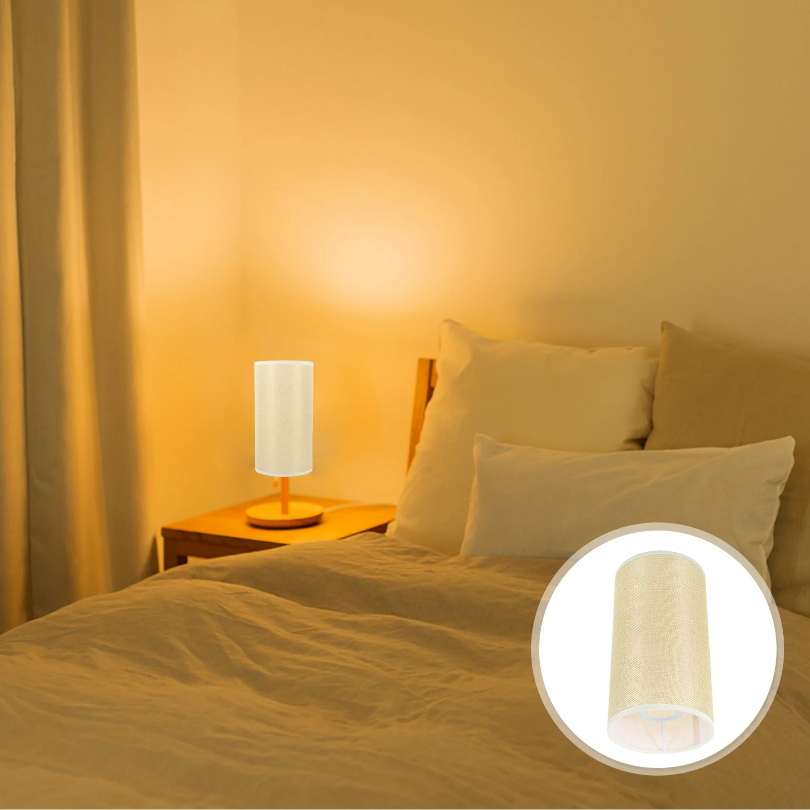 

Round Lamp Shade for Table Light and Floor Lamp Iron Cloth Material Lightweight Easy Installation Decorative Modern Replacement