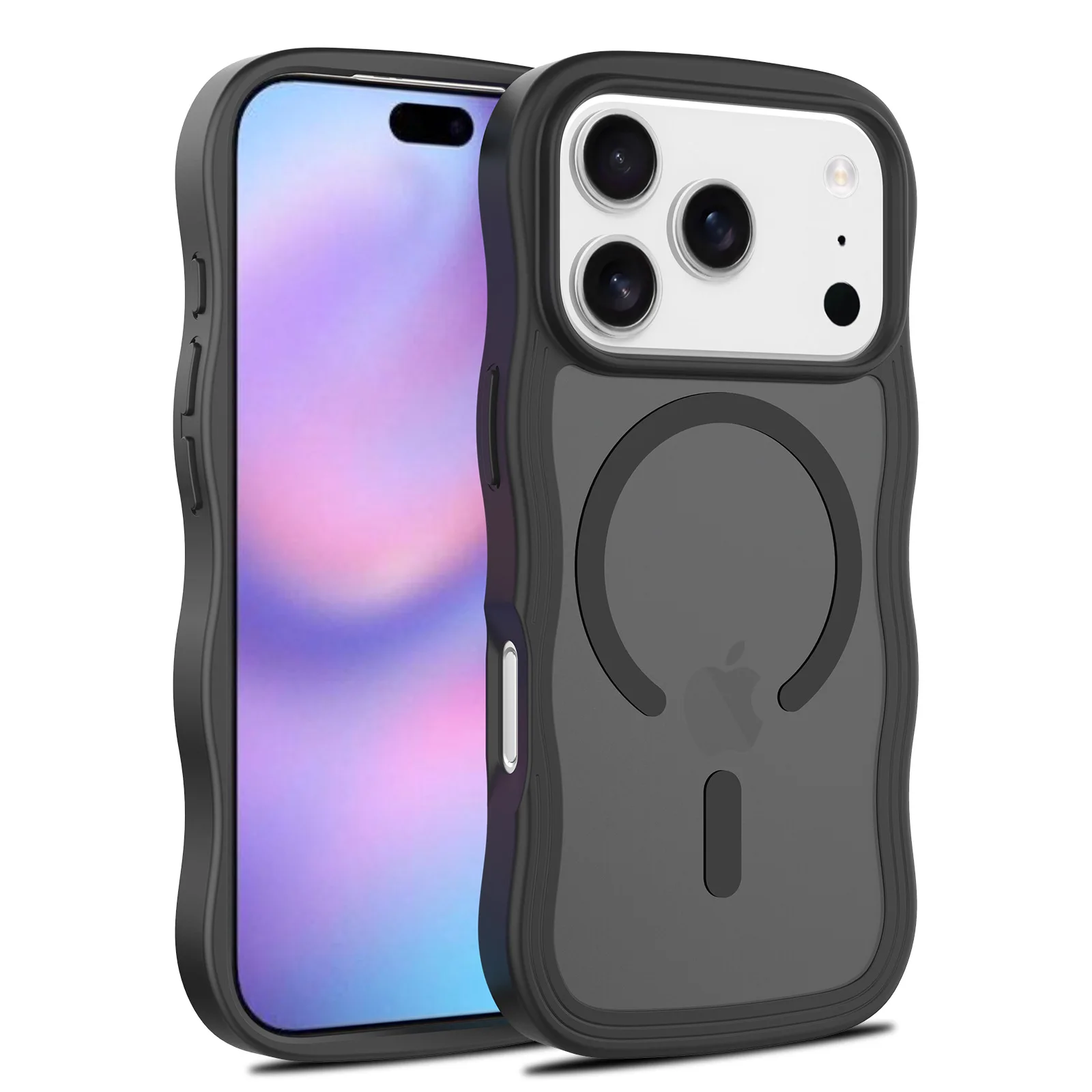 

Matte Curly Wavy Frame Magnetic Magsafe Case Cover for iPhone 17 16 Pro Max Plus Air Slim Shockproof Wireless Charging